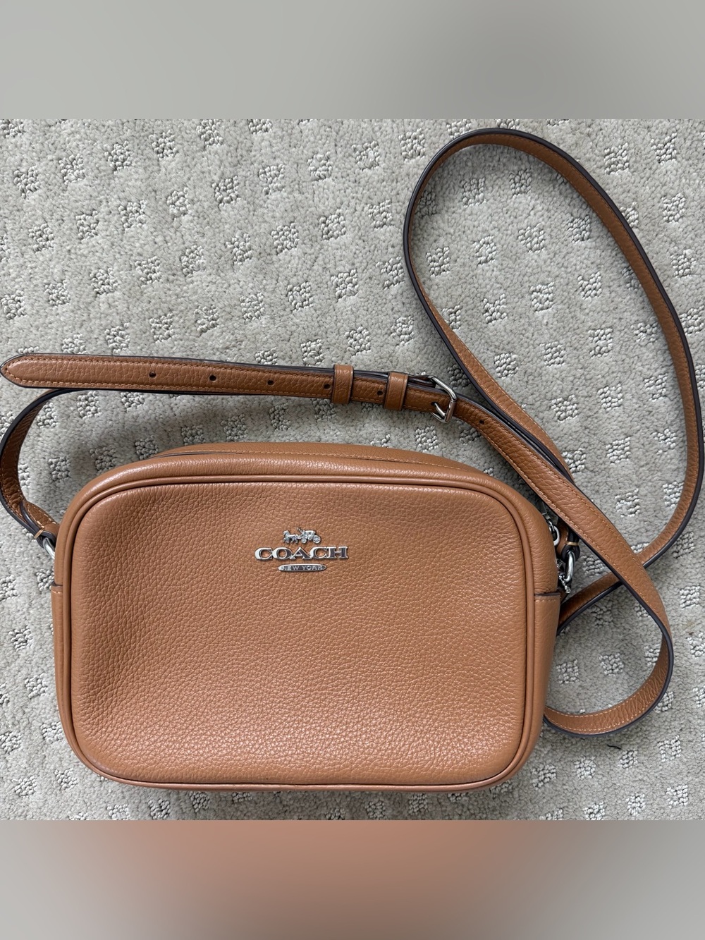 Coach Tan Pebble Leather Crossbody Belt Bag